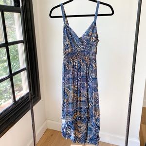 SANTIKI rayon vneck tank top high/low summer dress